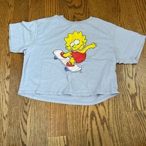 Forever 21 Light Blue Graphic Crop Top